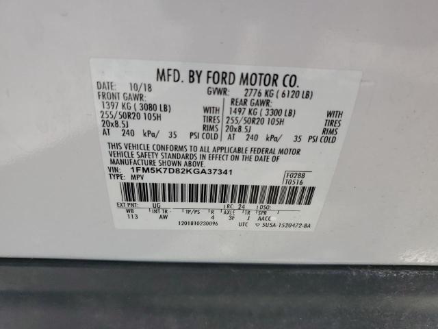 Photo 14 from auction – 2019 FORD EXPLORER with VIN 1FM5K7D82KGA37341