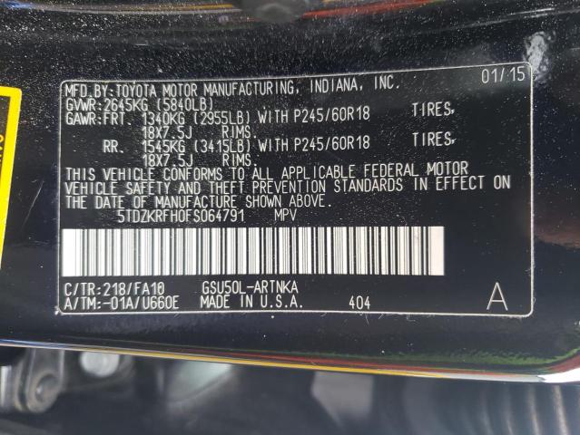 Photo 14 from auction – 2015 TOYOTA HIGHLANDER with VIN 5TDZKRFH0FS064791