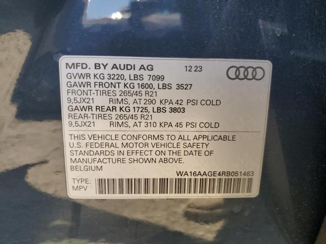 Photo 14 from auction – 2024 AUDI Q8 E-TRON with VIN WA16AAGE4RB051463