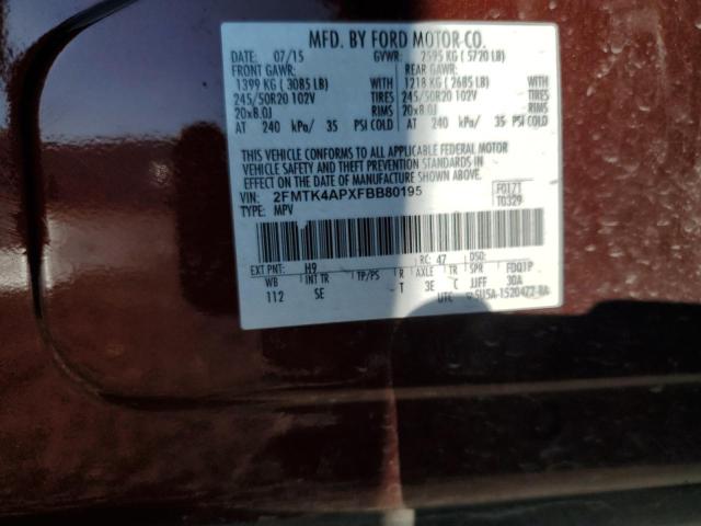 Photo 14 from auction – 2015 FORD EDGE SPORT with VIN 2FMTK4APXFBB80195
