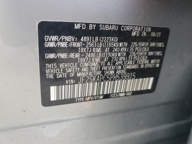 Photo 14 from auction – 2023 SUBARU FORESTER with VIN JF2SKAPC5PH539915