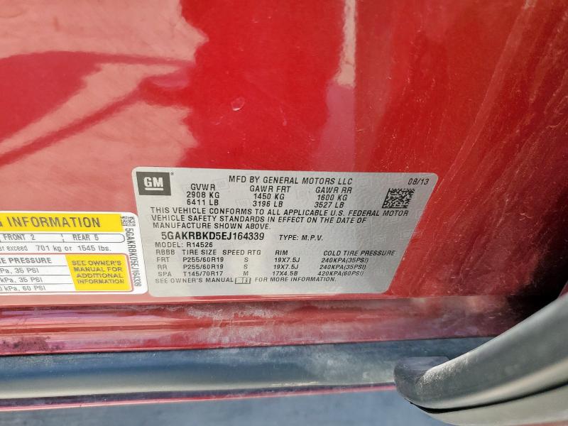 Photo 14 from auction – 2014 BUICK ENCLAVE with VIN 5GAKRBKD5EJ164339