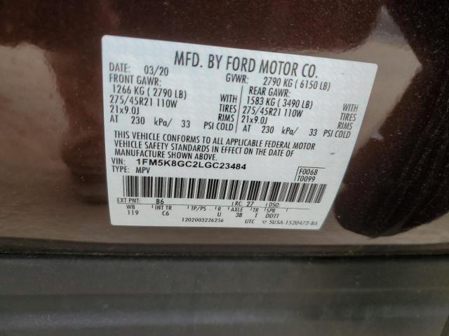 Photo 14 from auction – 2020 FORD EXPLORER S with VIN 1FM5K8GC2LGC23484