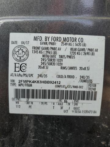Photo 14 from auction – 2017 FORD EDGE TITAN with VIN 2FMPK4K83HBB92412