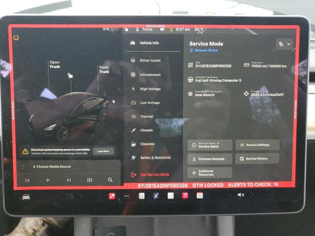 Photo 9 from auction – 2021 TESLA MODEL 3 with VIN 5YJ3E1EA2MF090328