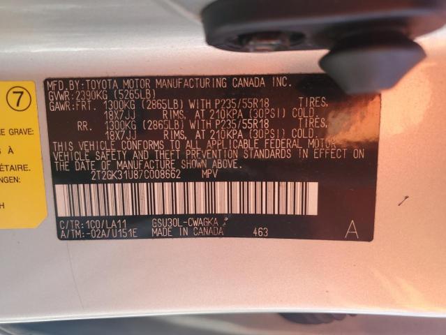 Photo 14 from auction – 2007 LEXUS RX 350 with VIN 2T2GK31U87C008662