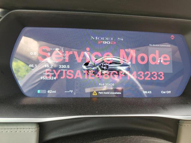 Photo 9 from auction – 2016 TESLA MODEL S with VIN 5YJSA1E48GF143233