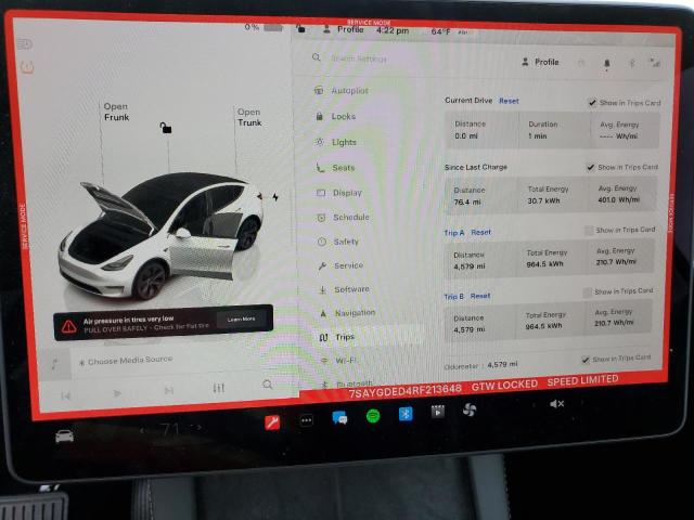Photo 9 from auction – 2024 TESLA MODEL Y with VIN 7SAYGDED4RF213648
