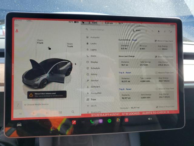 Photo 9 from auction – 2023 TESLA MODEL 3 with VIN 5YJ3E1EA3PF405741