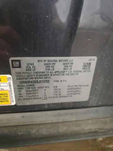 Photo 14 from auction – 2014 CHEVROLET TRAVERSE L with VIN 1GNKVFKD2EJ313752