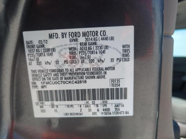 Photo 14 from auction – 2012 FORD ESCAPE XLS with VIN 1FMCU0C70CKC42818