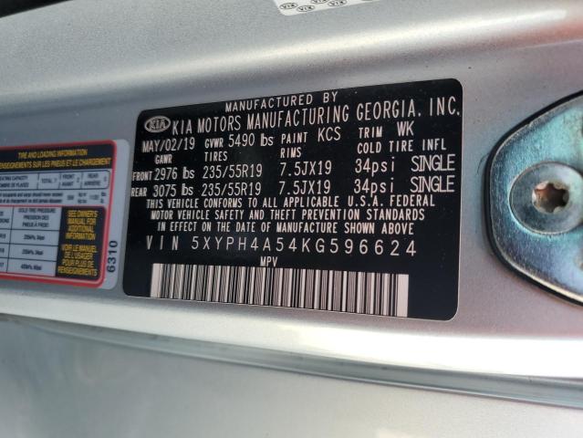 Photo 14 from auction – 2019 KIA SORENTO EX with VIN 5XYPH4A54KG596624