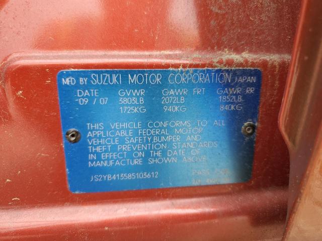 Photo 14 from auction – 2008 SUZUKI SX4 BASE with VIN JS2YB413585103612