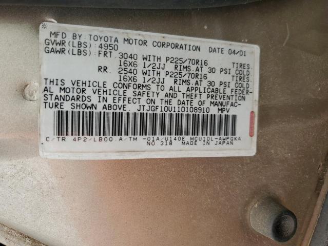 Photo 14 from auction – 2001 LEXUS RX 300 with VIN JTJGF10U110108910