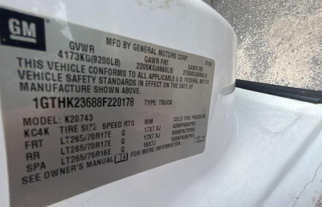 Photo 10 from auction – 2008 GMC SIERRA K25 with VIN 1GTHK23688F220178