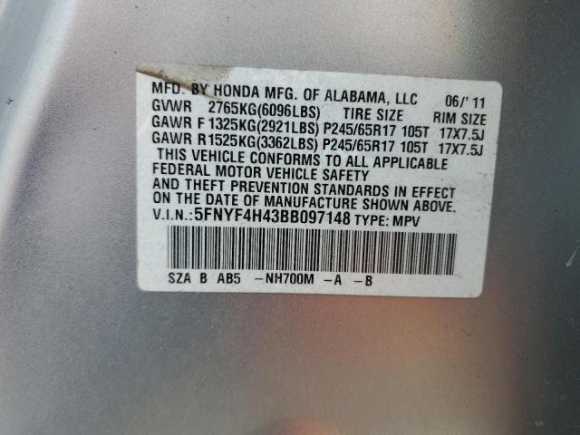Photo 14 from auction – 2011 HONDA PILOT EX with VIN 5FNYF4H43BB097148