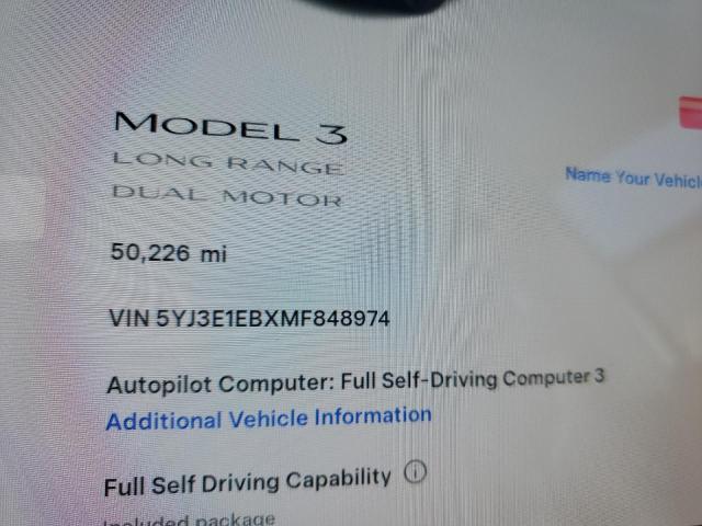 Photo 9 from auction – 2021 TESLA MODEL 3 with VIN 5YJ3E1EBXMF848974