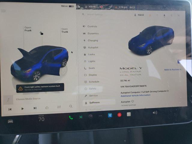Photo 9 from auction – 2023 TESLA MODEL Y with VIN 7SAYGAEE2PF786875