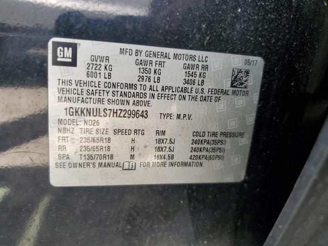 Photo 14 from auction – 2017 GMC ACADIA SLT with VIN 1GKKNULS7HZ299643