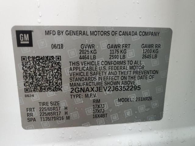 Photo 14 from auction – 2018 CHEVROLET EQUINOX LT with VIN 2GNAXJEV2J6352295