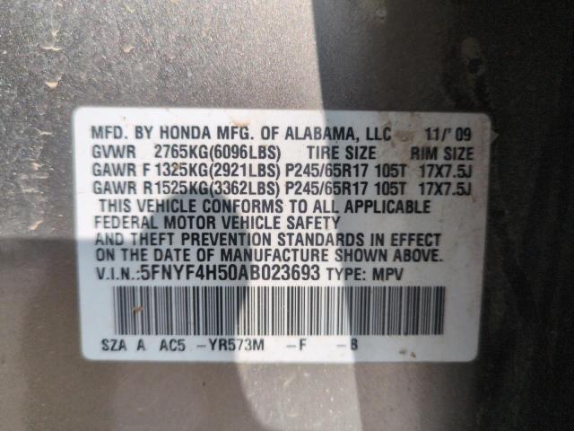Photo 14 from auction – 2010 HONDA PILOT EXL with VIN 5FNYF4H50AB023693