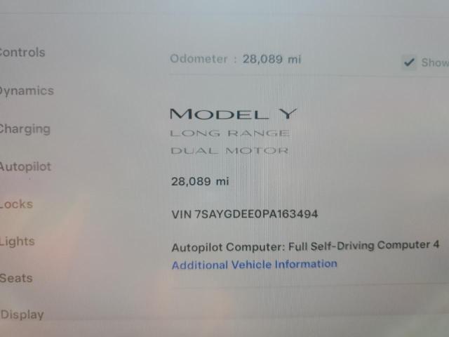 Photo 9 from auction – 2023 TESLA MODEL Y with VIN 7SAYGDEE0PA163494