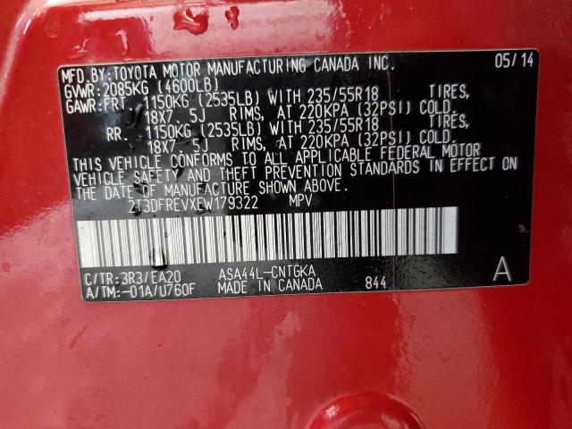 Photo 14 from auction – 2014 TOYOTA RAV4 LIMIT with VIN 2T3DFREVXEW179322