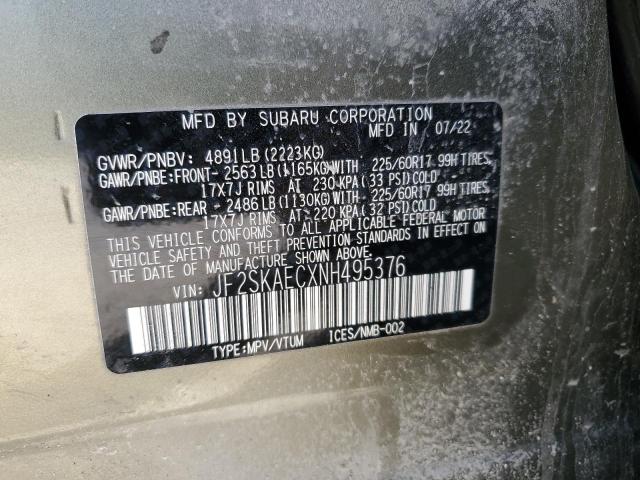 Photo 14 from auction – 2022 SUBARU FORESTER P with VIN JF2SKAECXNH495376