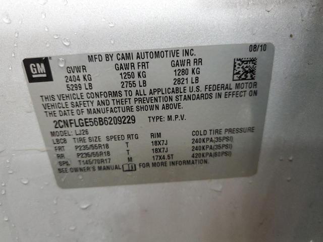 Photo 14 from auction – 2011 CHEVROLET EQUINOX LT with VIN 2CNFLGE56B6209229