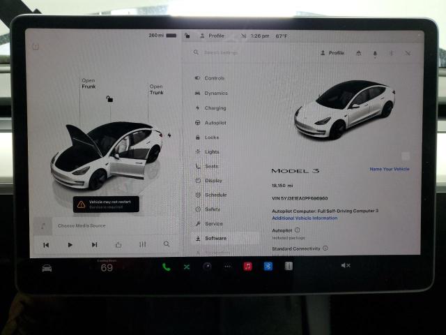 Photo 9 from auction – 2023 TESLA MODEL 3 with VIN 5YJ3E1EA0PF696960