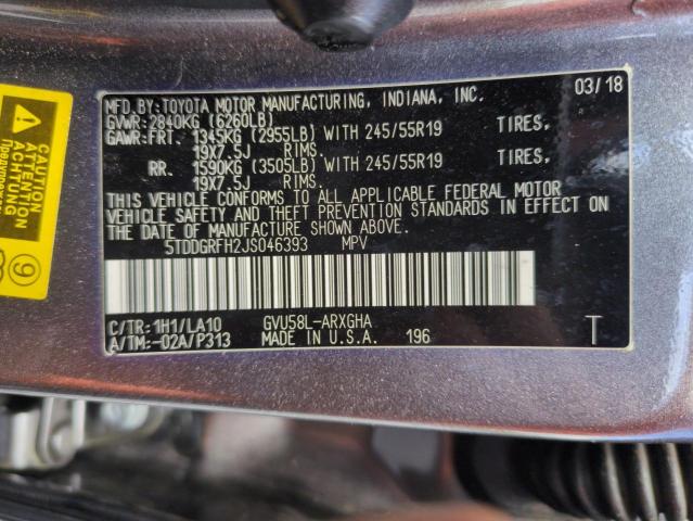 Photo 14 from auction – 2018 TOYOTA HIGHLANDER with VIN 5TDDGRFH2JS046393