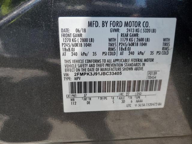 Photo 14 from auction – 2018 FORD EDGE SEL with VIN 2FMPK3J91JBC33405