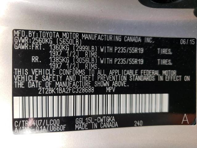 Photo 14 from auction – 2015 LEXUS RX 350 BAS with VIN 2T2BK1BA2FC328688