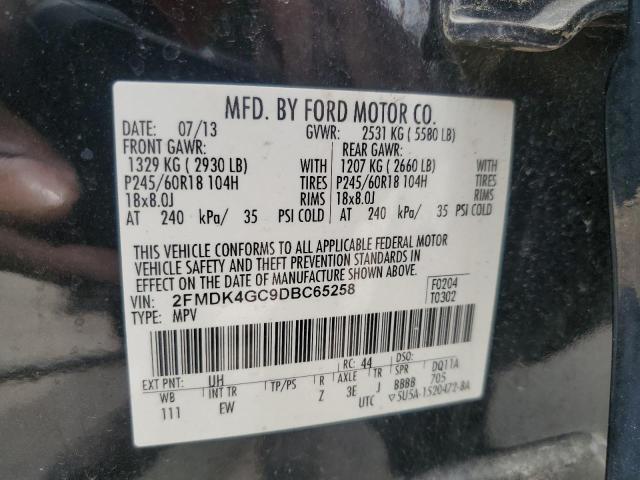 Photo 14 from auction – 2013 FORD EDGE SE with VIN 2FMDK4GC9DBC65258