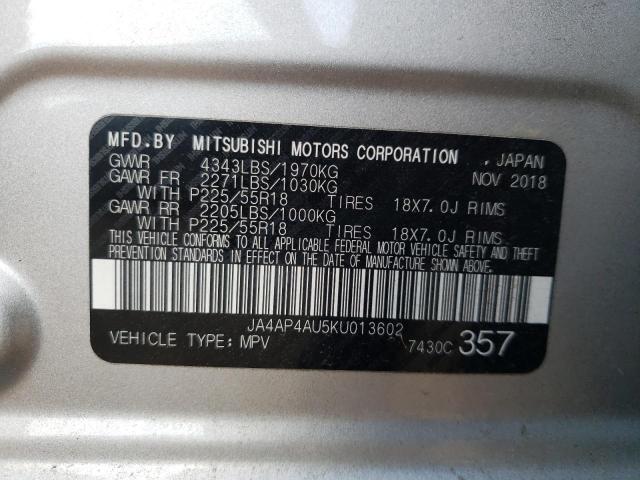 Photo 14 from auction – 2019 MITSUBISHI OUTLANDER with VIN JA4AP4AU5KU013602