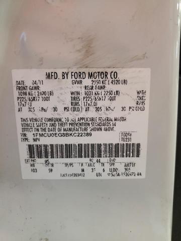 Photo 14 from auction – 2011 FORD ESCAPE LIM with VIN 1FMCU0EG8BKC22389