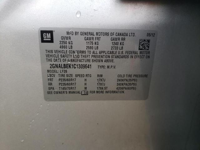 Photo 14 from auction – 2012 CHEVROLET EQUINOX LS with VIN 2GNALBEK1C1309641
