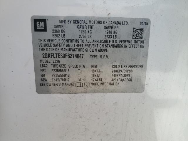 Photo 14 from auction – 2015 GMC TERRAIN SL with VIN 2GKFLTE39F6274047
