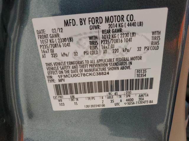 Photo 14 from auction – 2012 FORD ESCAPE XLS with VIN 1FMCU0C78CKC38824