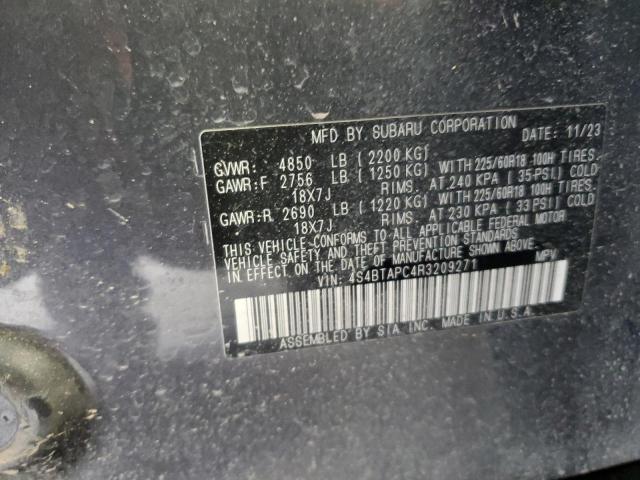Photo 14 from auction – 2024 SUBARU OUTBACK TO with VIN 4S4BTAPC4R3209271