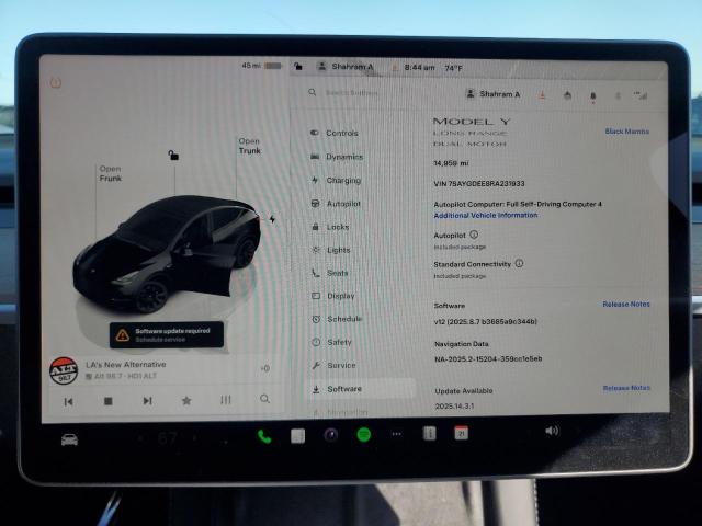 Photo 9 from auction – 2024 TESLA MODEL Y with VIN 7SAYGDEE8RA231933