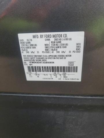 Photo 14 from auction – 2018 FORD EXPLORER X with VIN 1FM5K8D87JGB93654