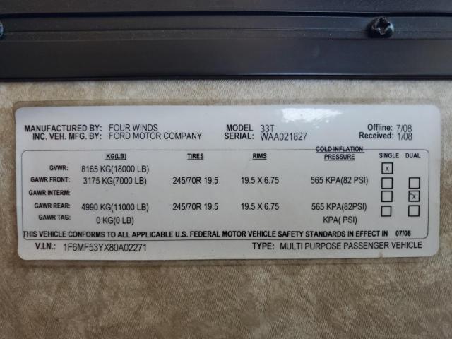 Photo 10 from auction – 2008 FORD F530 with VIN 1F6MF53YX80A02271
