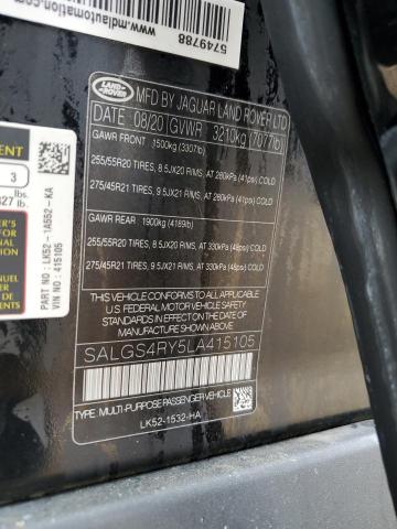 Photo 14 from auction – 2020 LAND ROVER RANGE ROVE with VIN SALGS4RY5LA415105