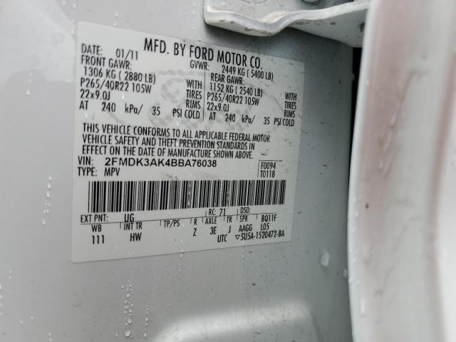 Photo 14 from auction – 2011 FORD EDGE SPORT with VIN 2FMDK3AK4BBA76038