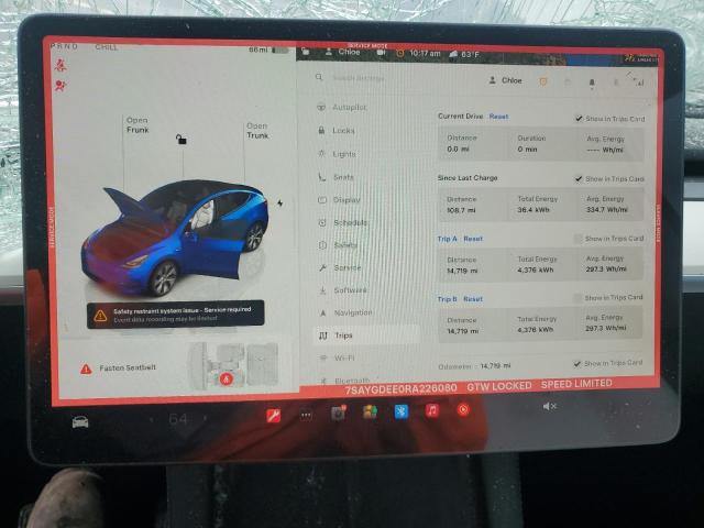 Photo 9 from auction – 2024 TESLA MODEL Y with VIN 7SAYGDEE0RA226080