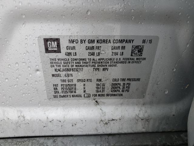 Photo 14 from auction – 2015 BUICK ENCORE with VIN KL4CJASB0FB232717