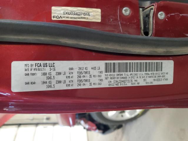 Photo 14 from auction – 2016 JEEP COMPASS LA with VIN 1C4NJCEA4GD715176
