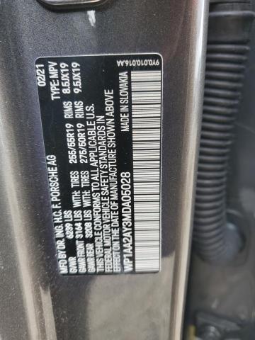 Photo 14 from auction – 2021 PORSCHE CAYENNE with VIN WP1AA2AY3MDA05028