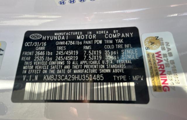 Photo 10 from auction – 2017 HYUNDAI TUCSON LIM with VIN KM8J3CA29HU351485